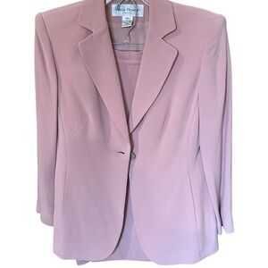 Rena Rowan 100% Silk Light Pink Blazer/ Skirt Set